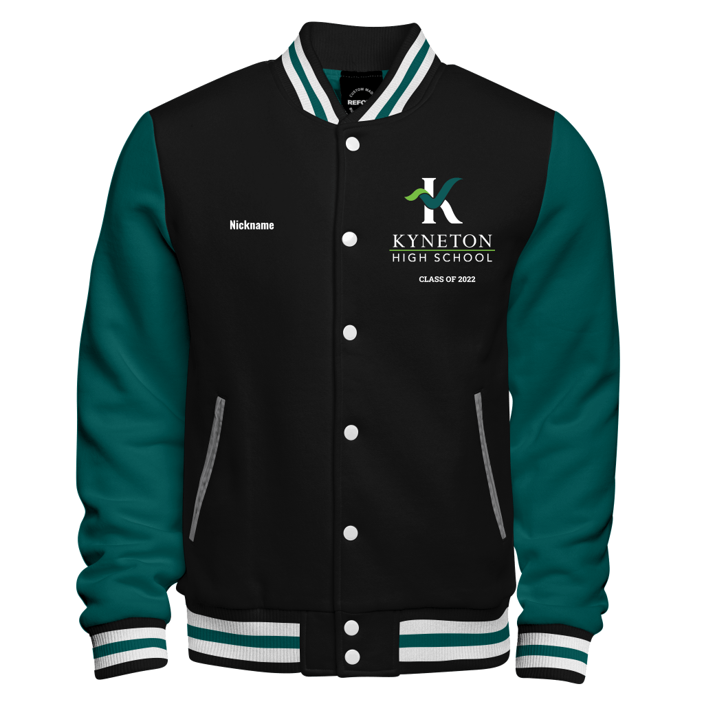 Fleece Varsity Jacket R1042 3I6R3ht front a - Kyneton High School - Excellence in Teaching & Learning