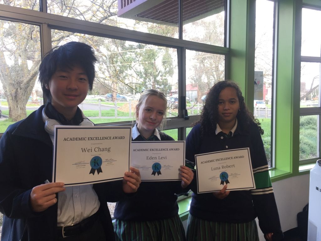 Yr 8 Top 3 Academic Excellence Students res - Kyneton High School - Excellence in Teaching & Learning