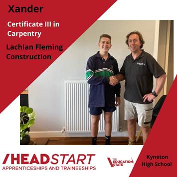 Headstart Xander - Kyneton High School - Excellence in Teaching & Learning