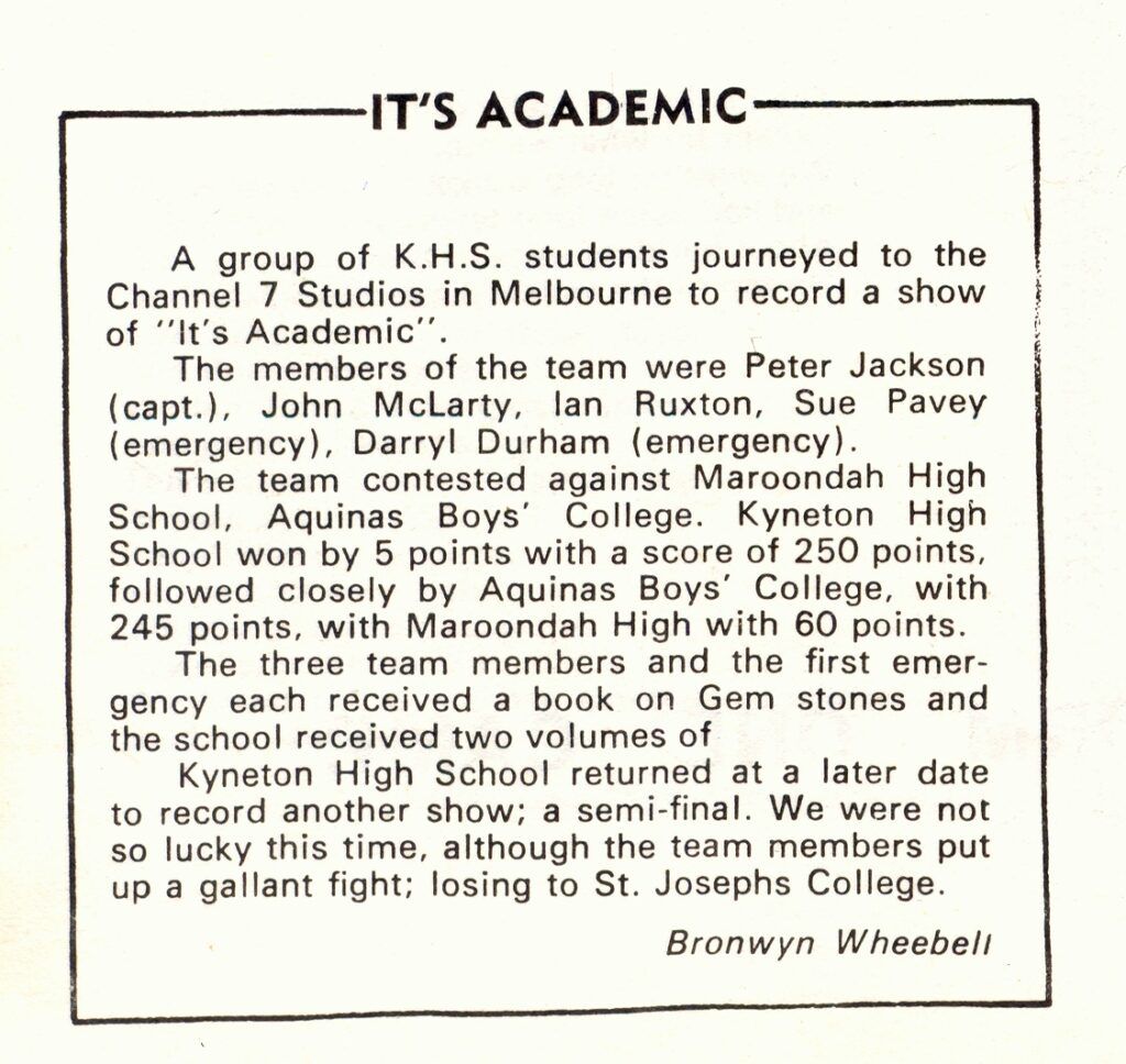 1974 Columns Page 026 - Kyneton High School - Excellence in Teaching & Learning