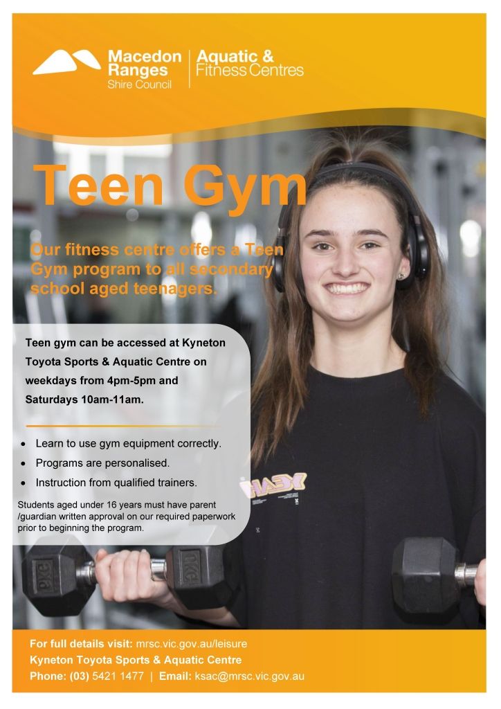 AF poster template KSAC teen gym 2024 - Kyneton High School - Excellence in Teaching & Learning